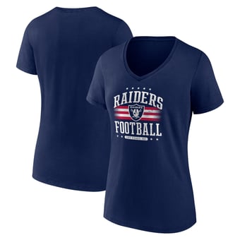 Women's Navy Las Vegas Raiders Americana Team V-Neck T-Shirt
