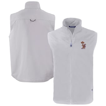 Men's Cutter & Buck Gray Minnesota Golden Gophers Vault Charter Eco Recycled Full-Zip Vest