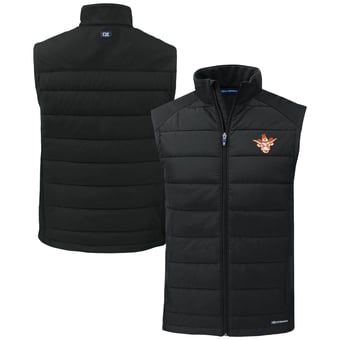 Men's Cutter & Buck  Black Texas Longhorns Vault Evoke Hybrid Eco Softshell Recycled Full-Zip Vest