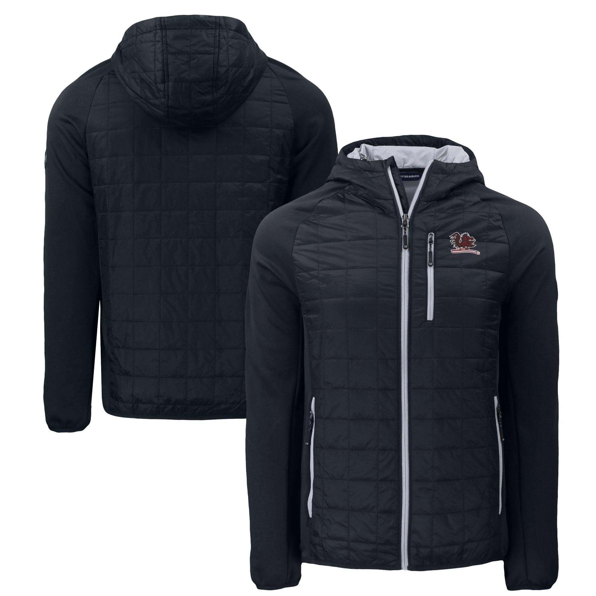 Men's Cutter & Buck Black South Carolina Gamecocks Vault Rainier Eco Hybrid PrimaLoft Full-Zip Jacket