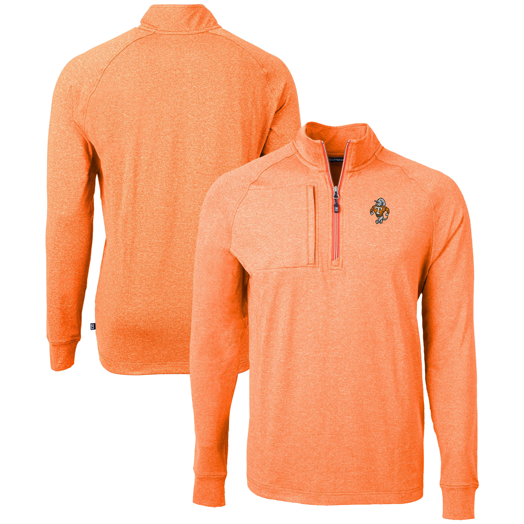 Men’s Cutter & Buck Heather Orange Tennessee Volunteers Vault Adapt Eco Knit Heathered Recycled Raglan Quarter-Zip Top Men’s Cutter & Buck Heather Orange Tennessee Volunteers Vault Adapt Eco Knit Heathered Recycled Raglan Quarter-Zip Top