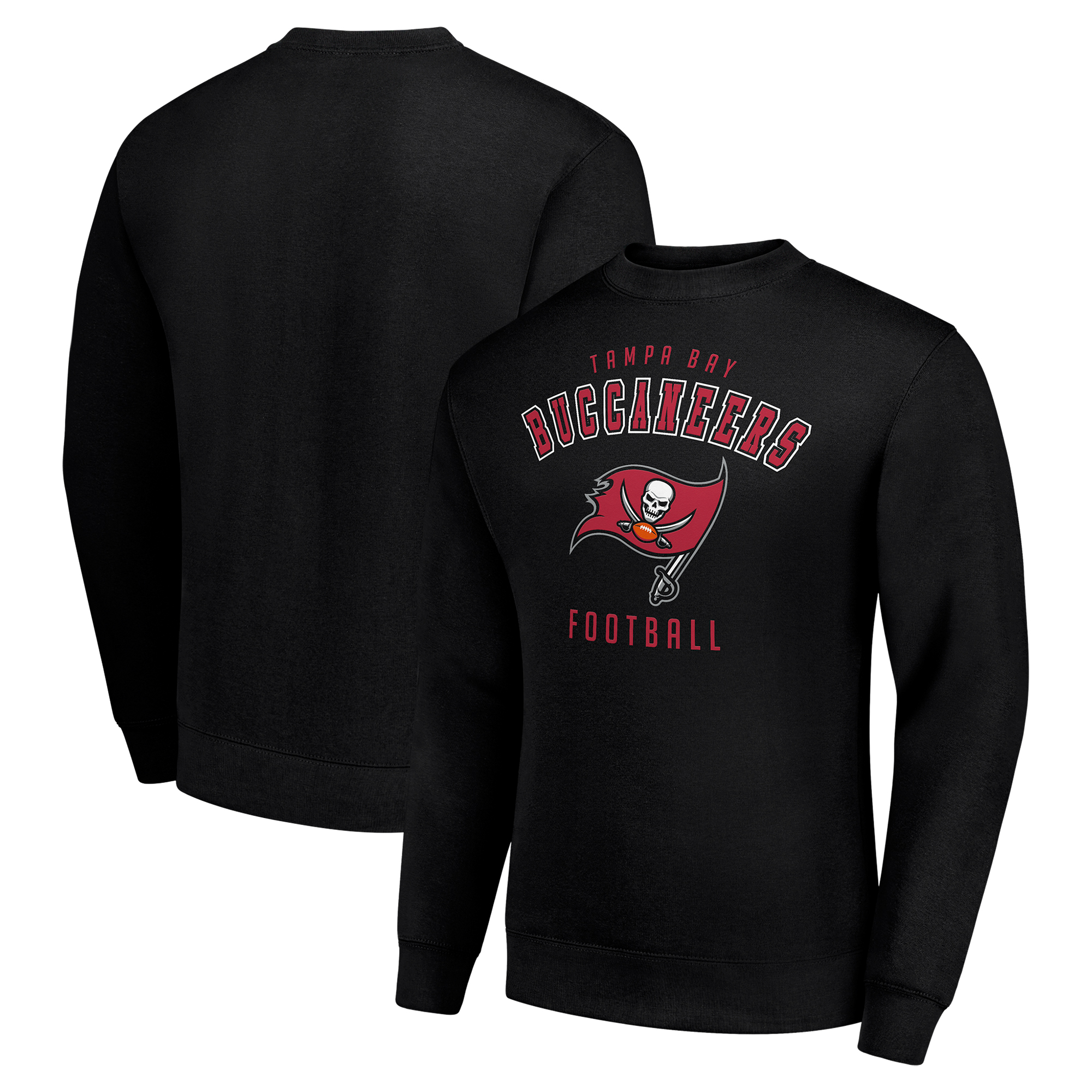 Men's Starter Black Tampa Bay Buccaneers Team Logo Pullover Sweatshirt