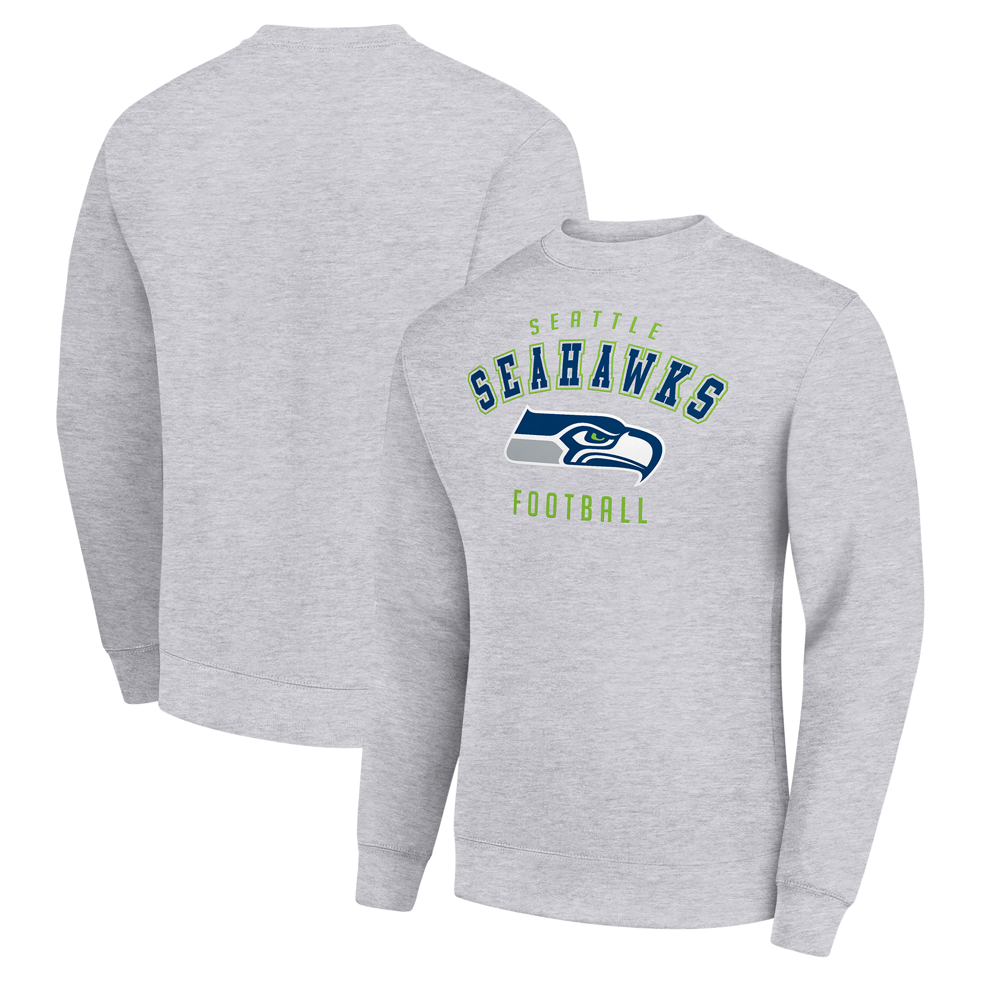 Men's Starter Heather Gray Seattle Seahawks Team Logo Pullover Sweatshirt