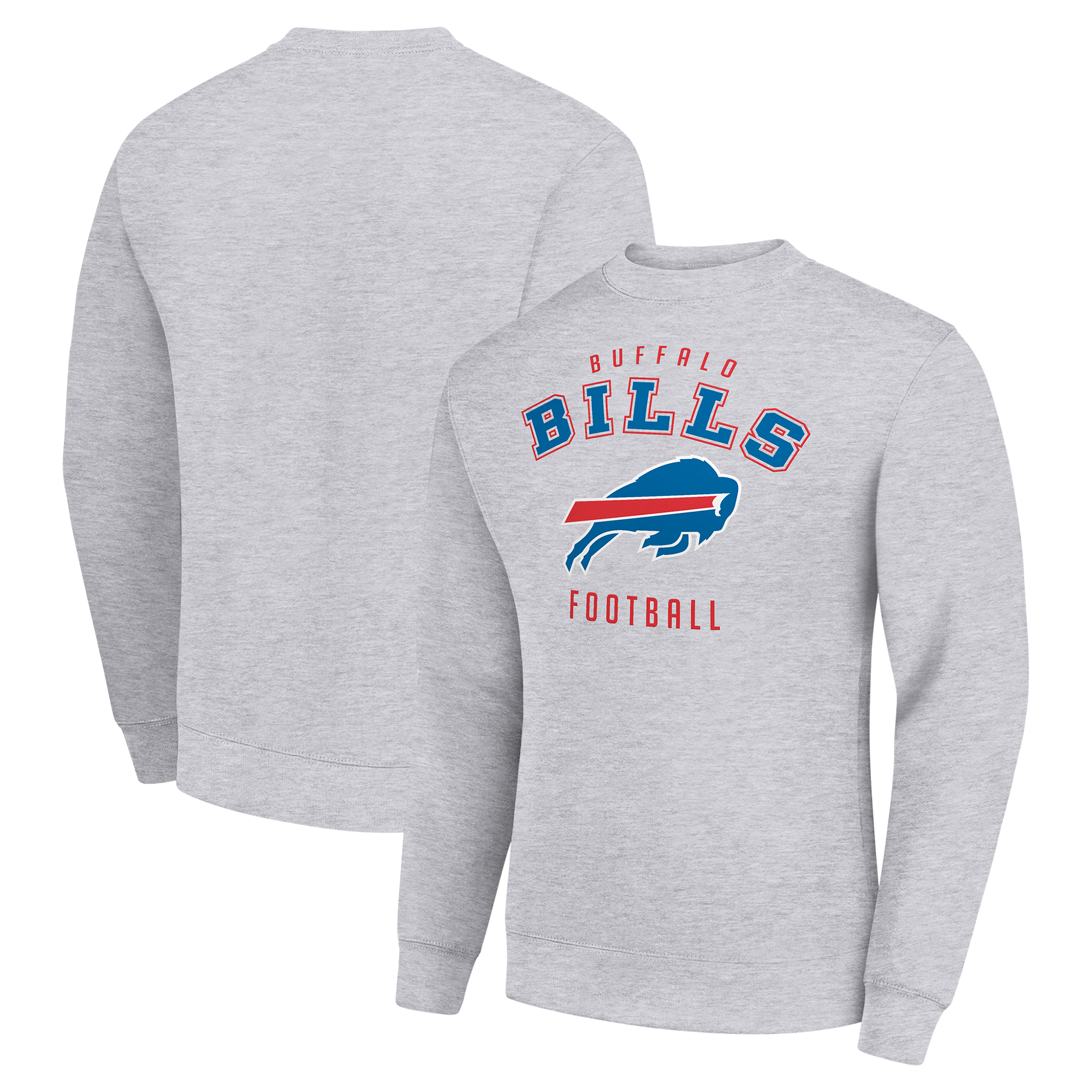 Men's Starter Heather Gray Buffalo Bills Team Logo Pullover Sweatshirt