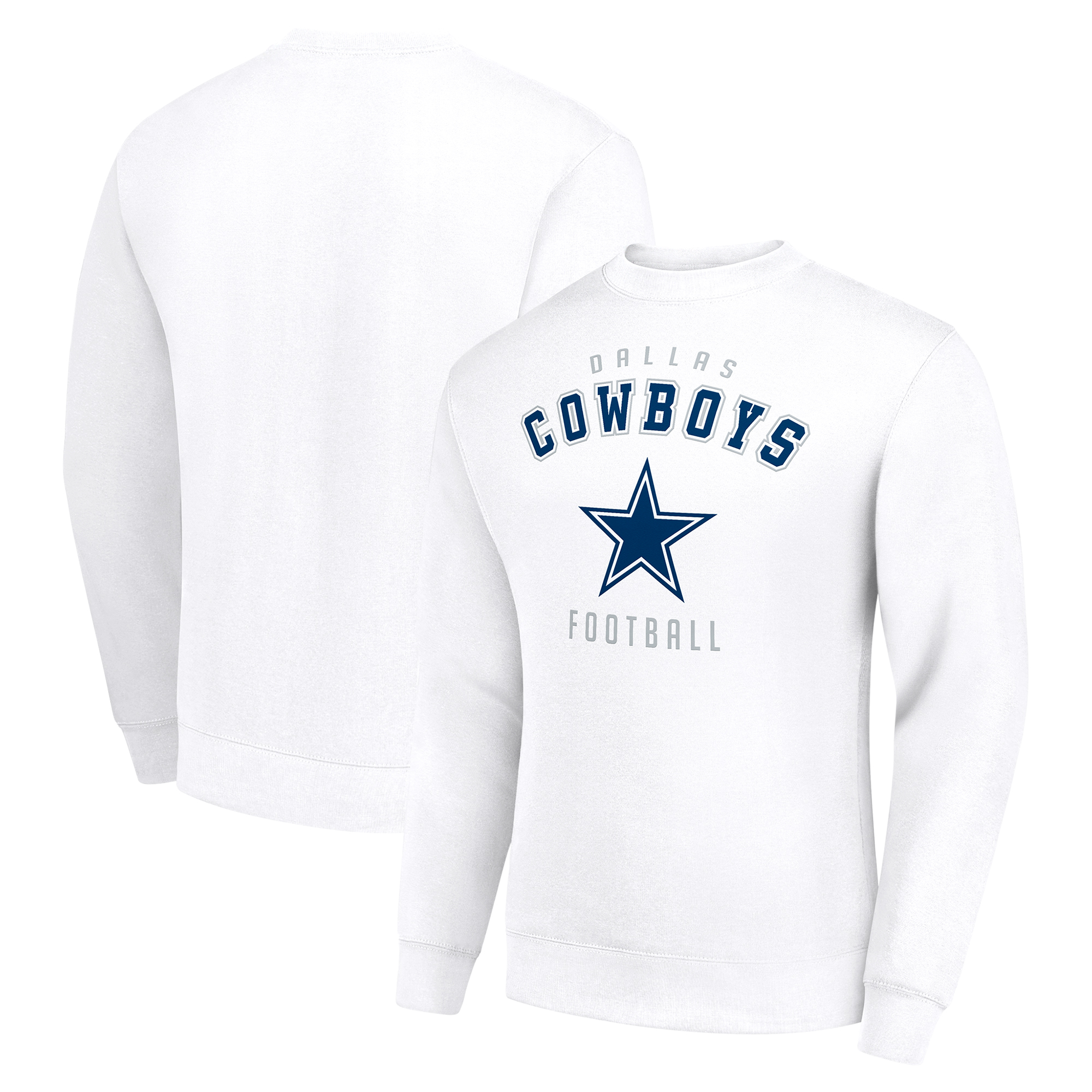 Men's Starter White Dallas Cowboys Team Logo Pullover Sweatshirt