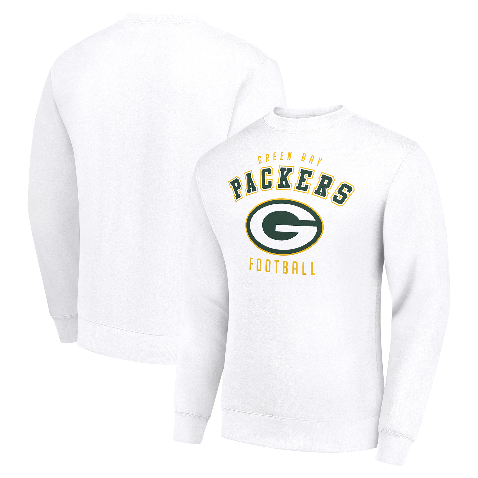 Men's Starter White Green Bay Packers Team Logo Pullover Sweatshirt