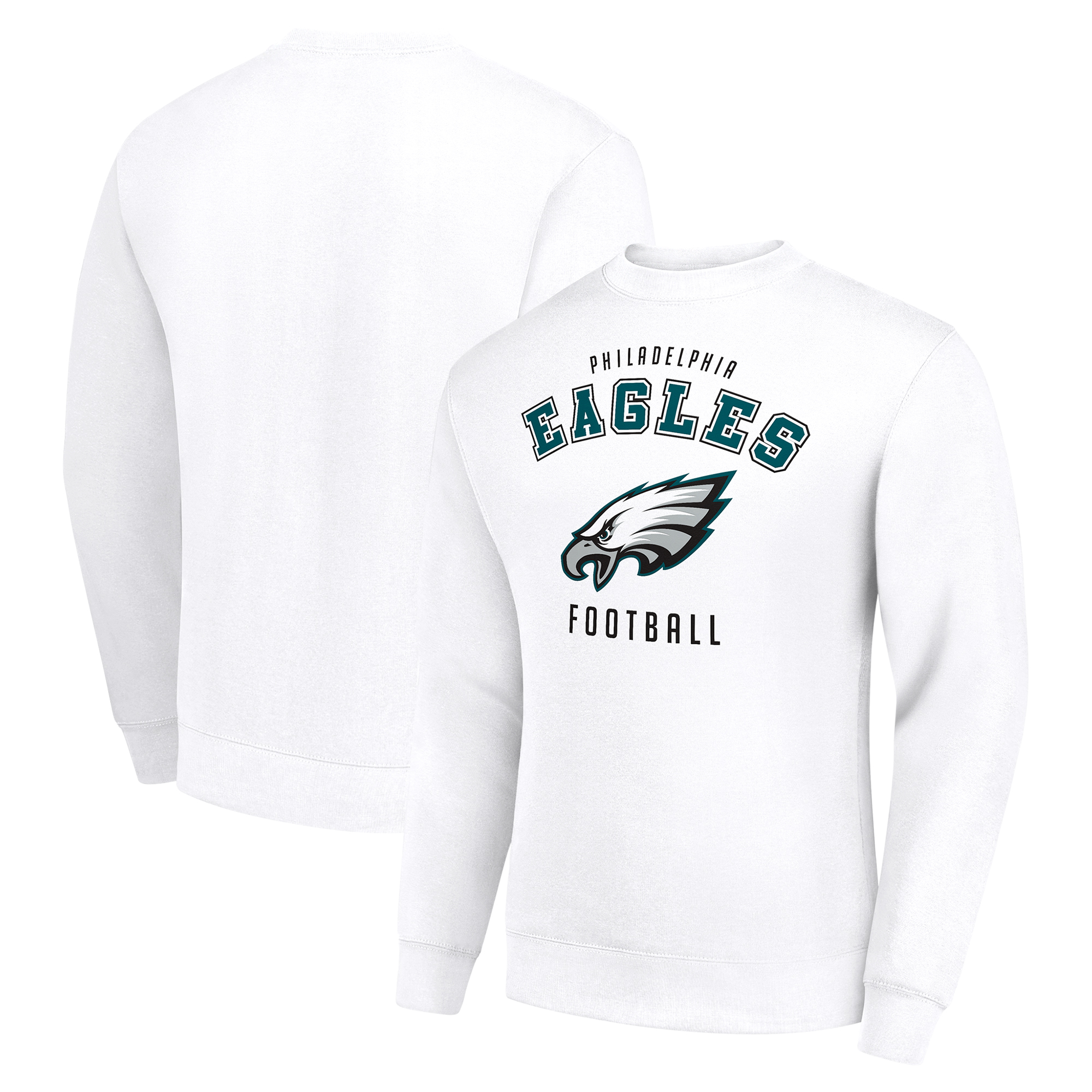 Men's Starter White Philadelphia Eagles Team Logo Pullover Sweatshirt