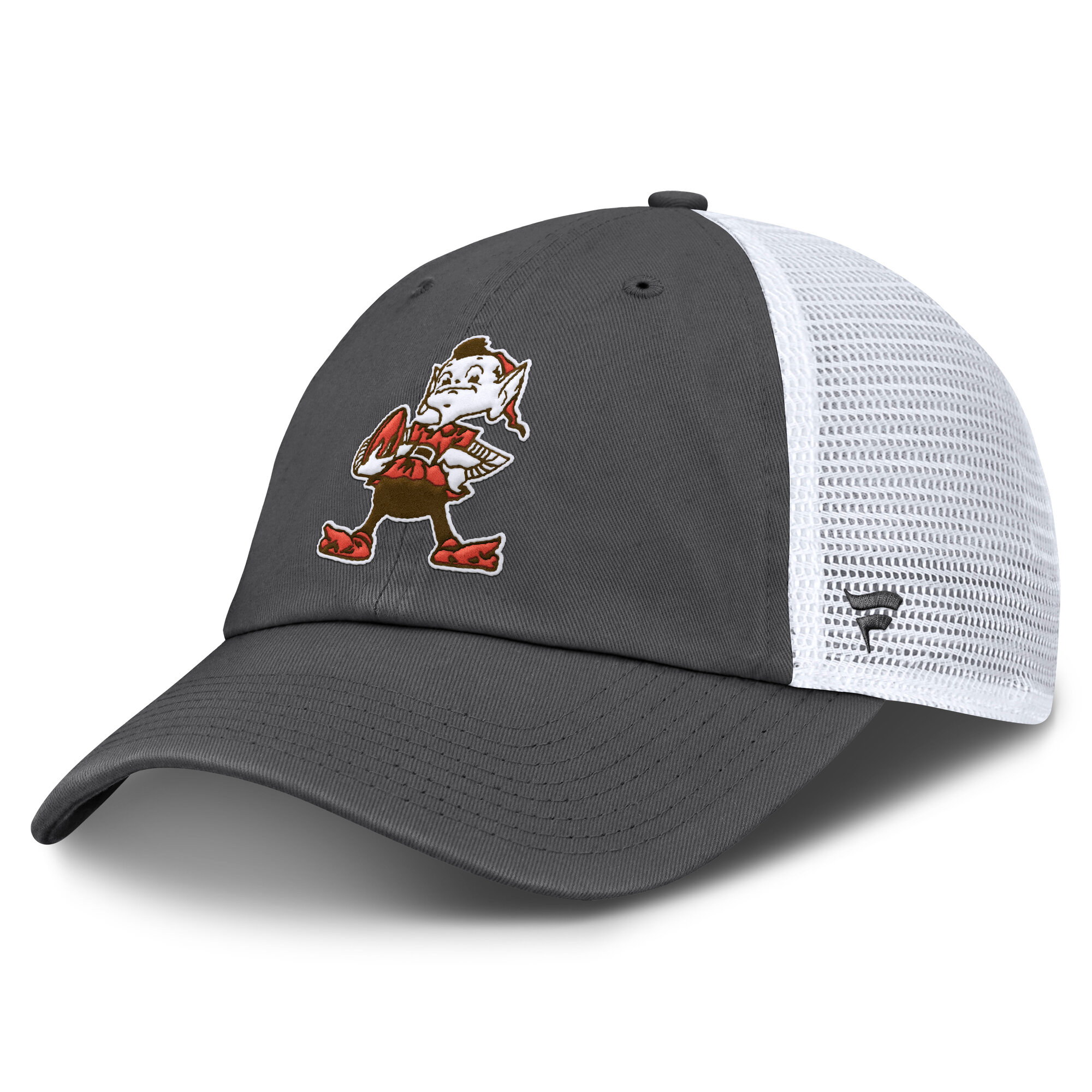 Men's Fanatics Gray/White Cleveland Browns Basic Vintage Trucker Adjustable Hat