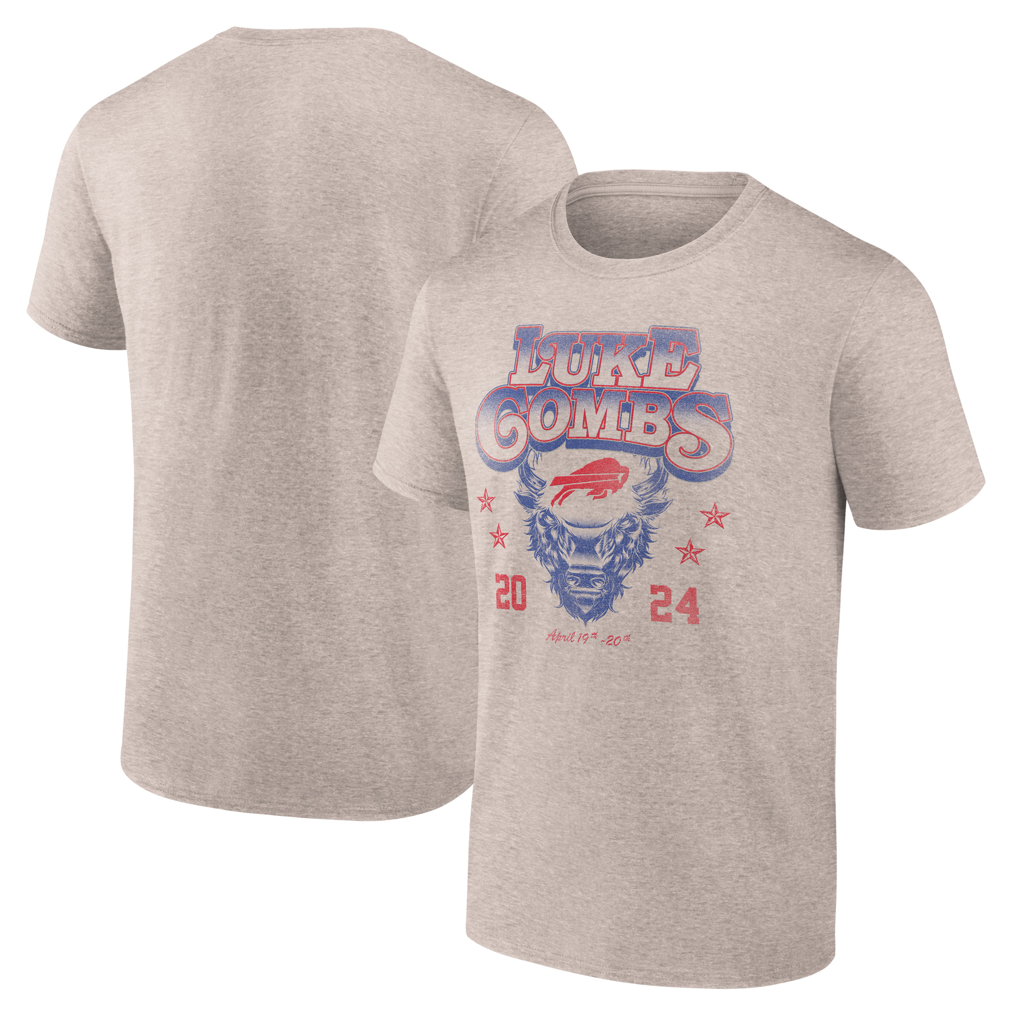 Men's Fanatics Tan Luke Combs x Buffalo Bills Growin' Up and Gettin' Old Tour T-Shirt