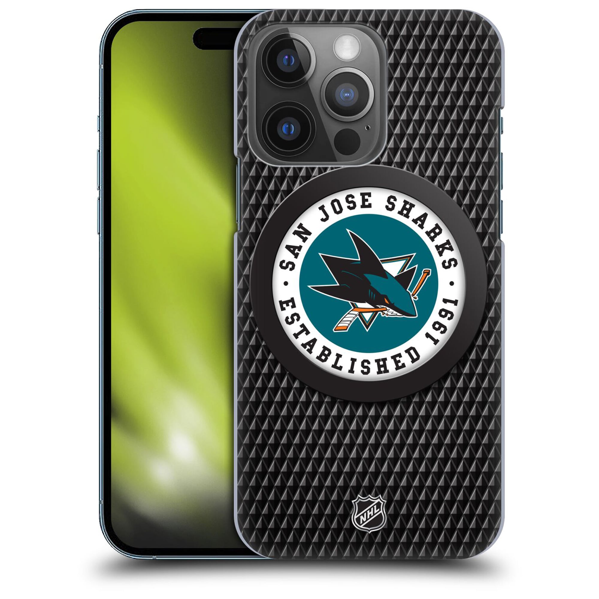 San Jose Sharks NHL Puck Texture Graphic Phone Case - iPhone