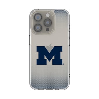 Michigan Wolverines Linen Logo iPhone Clear Case