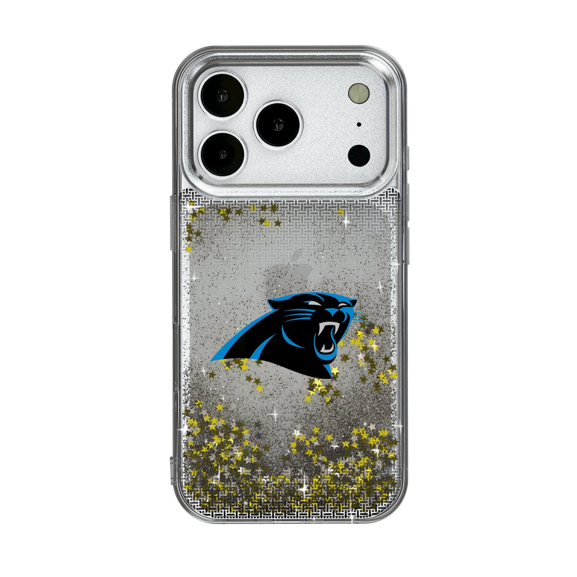 Keyscaper - NFL - Carolina Panthers Linen Logo iPhone Glitter Case - 15 Pro Max - Multicolor