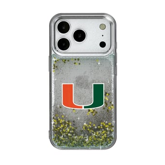 Miami Hurricanes Linen Logo iPhone Glitter Case
