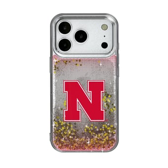 Nebraska Huskers Linen Logo iPhone Glitter Case