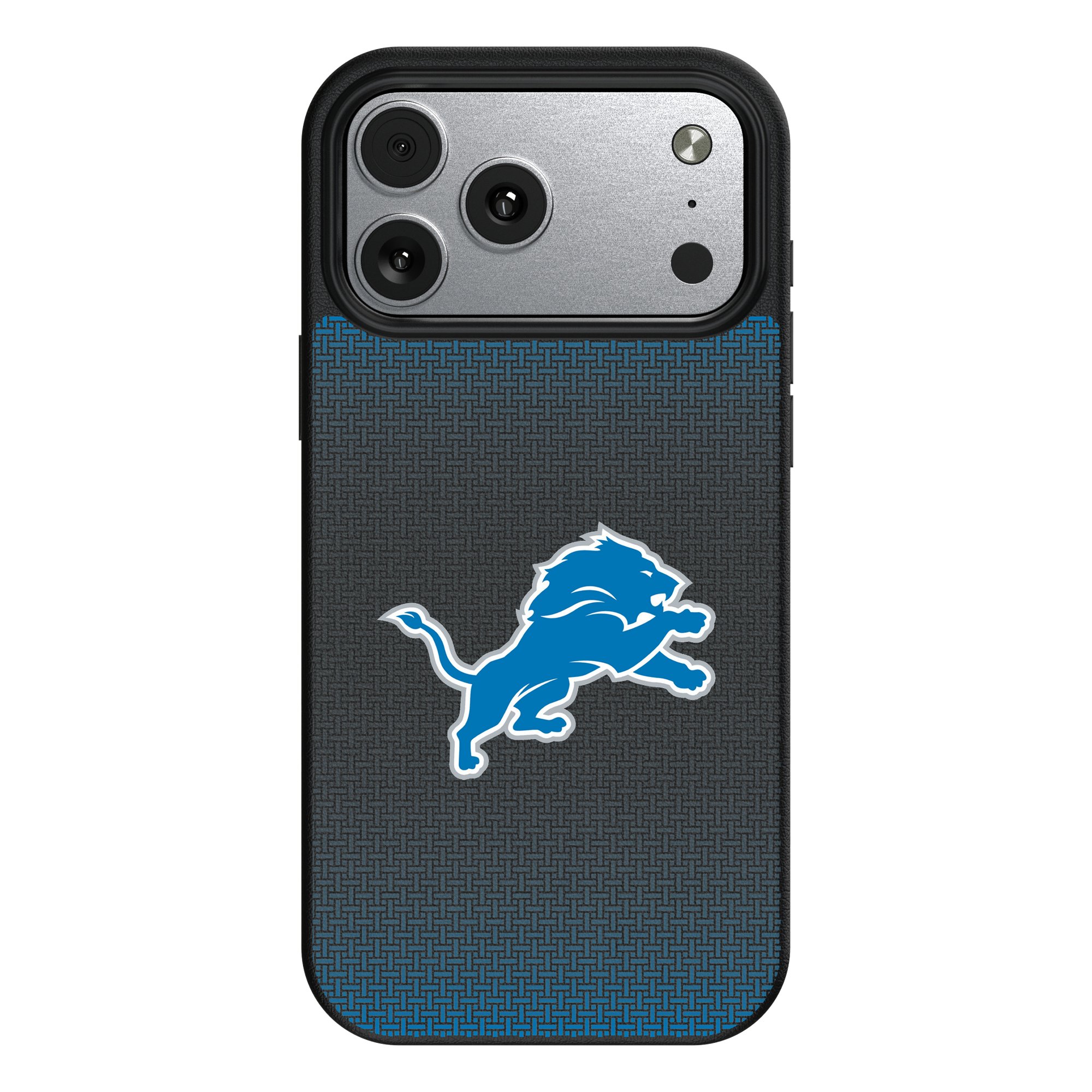 Keyscaper - NFL - Detroit Lions Linen Logo iPhone Magnetic Bump Case - 15 - Black