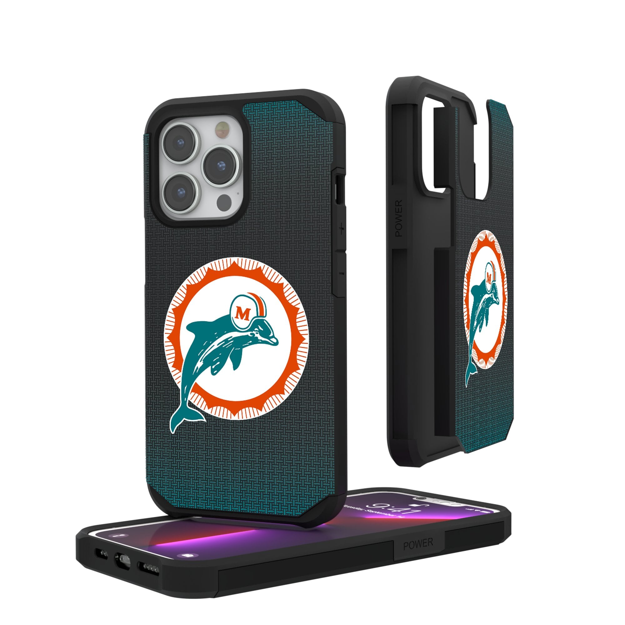 Miami Dolphins Linen Logo iPhone Rugged Case Miami Dolphins Linen Logo iPhone Rugged Case