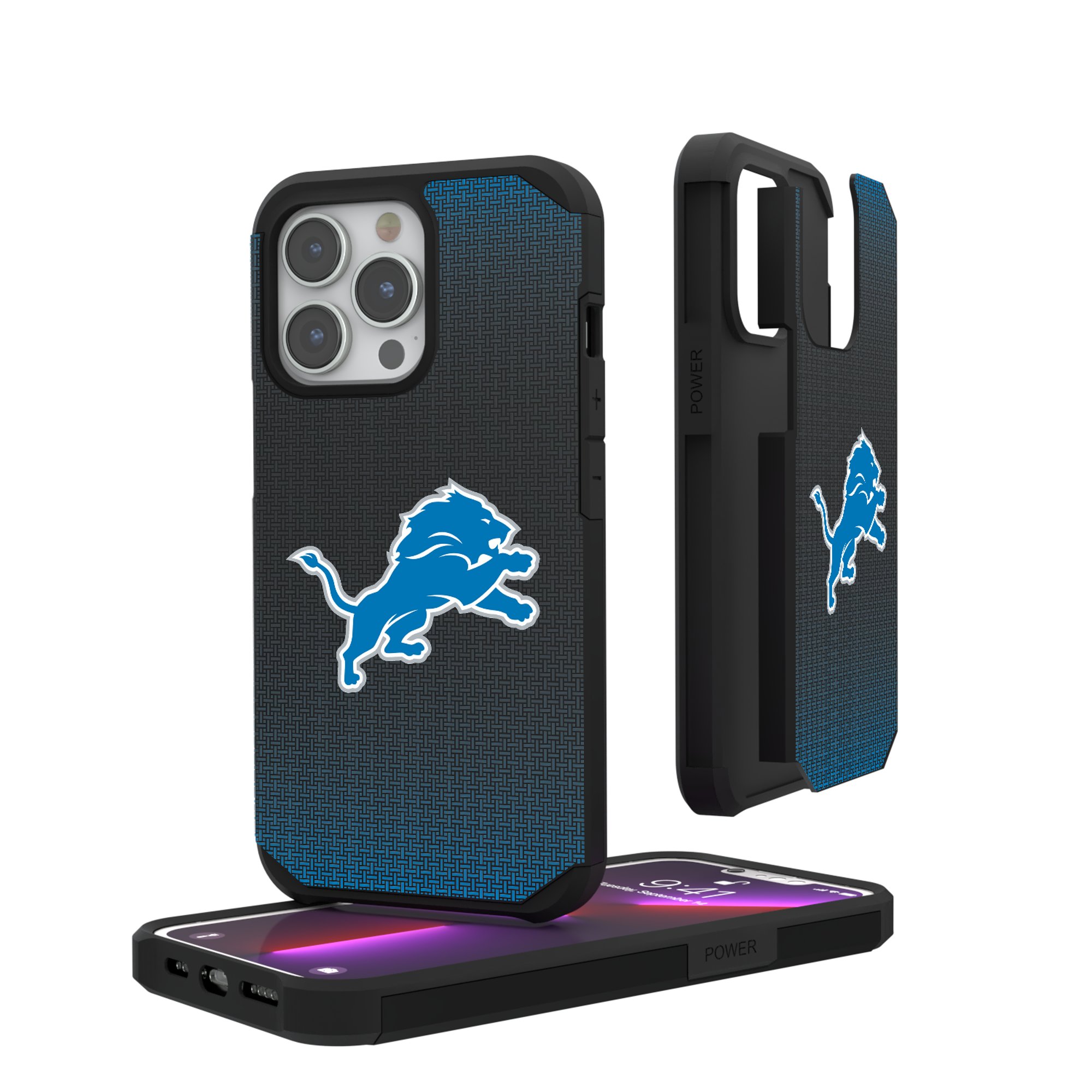 Detroit Lions Linen Logo iPhone Rugged Case