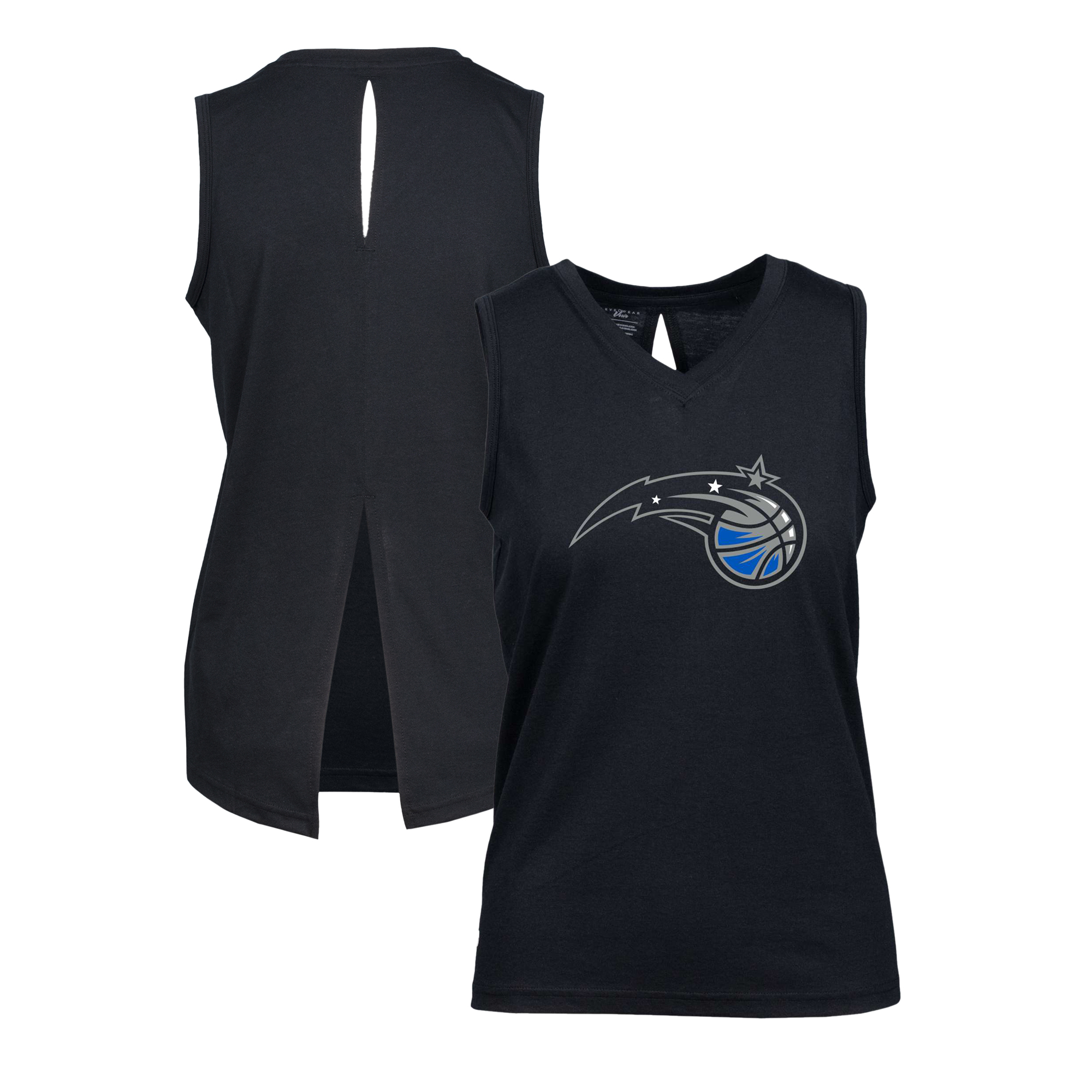 Women's Levelwear Black Orlando Magic Paisley Core V-Neck Tank Top