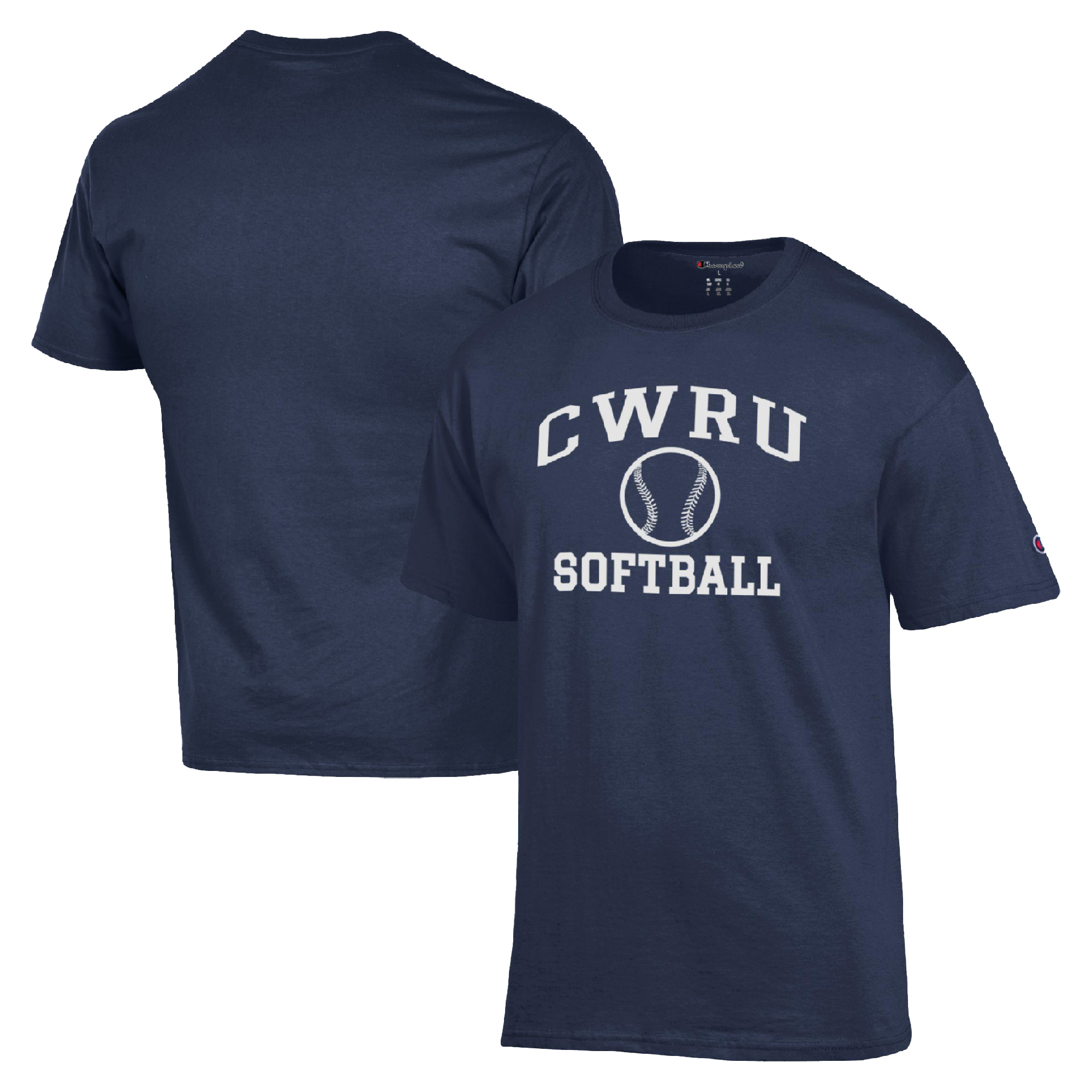 Men's Champion  Navy Case Western Reserve Spartans Icon Softball Powerblend T-Shirt