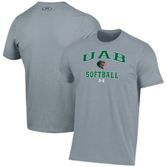 Men's Under Armour Gray UAB Blazers Arch Softball Performance T-Shirt