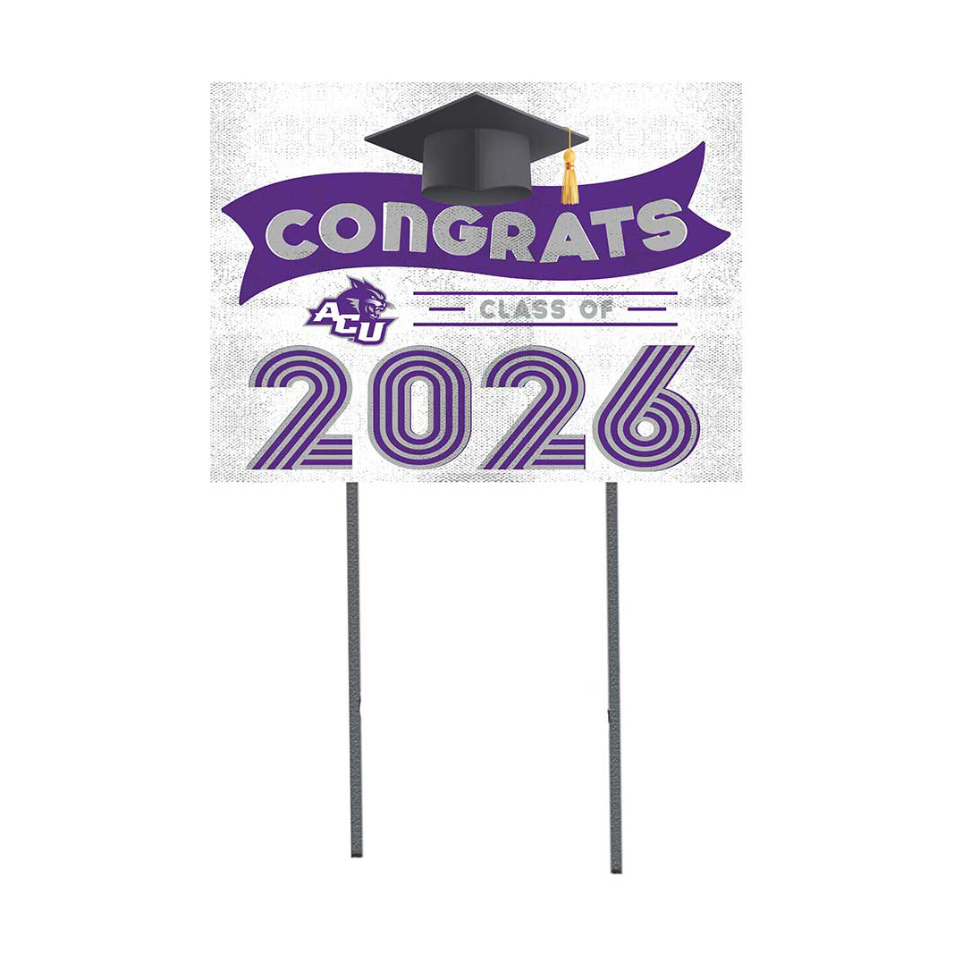 Abilene Christian University Wildcats 18" x 24" 2026 Grad Yard Sign with Stakes