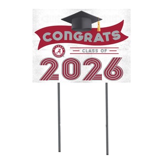 "Alabama Crimson Tide 18"" x 24"" 2026 Grad Yard Sign with Stakes"