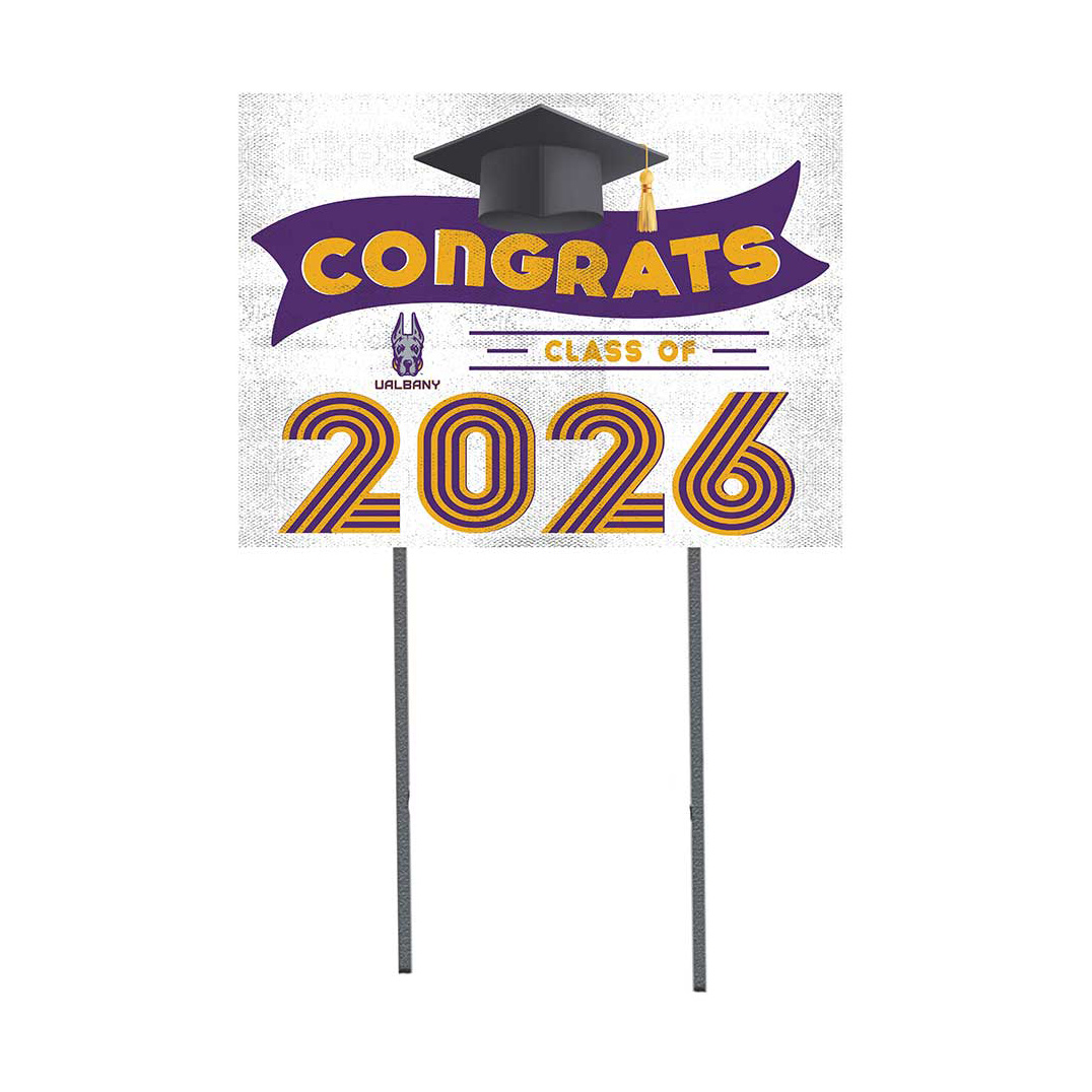 UAlbany Great Danes 18" x 24" 2026 Grad Yard Sign with Stakes