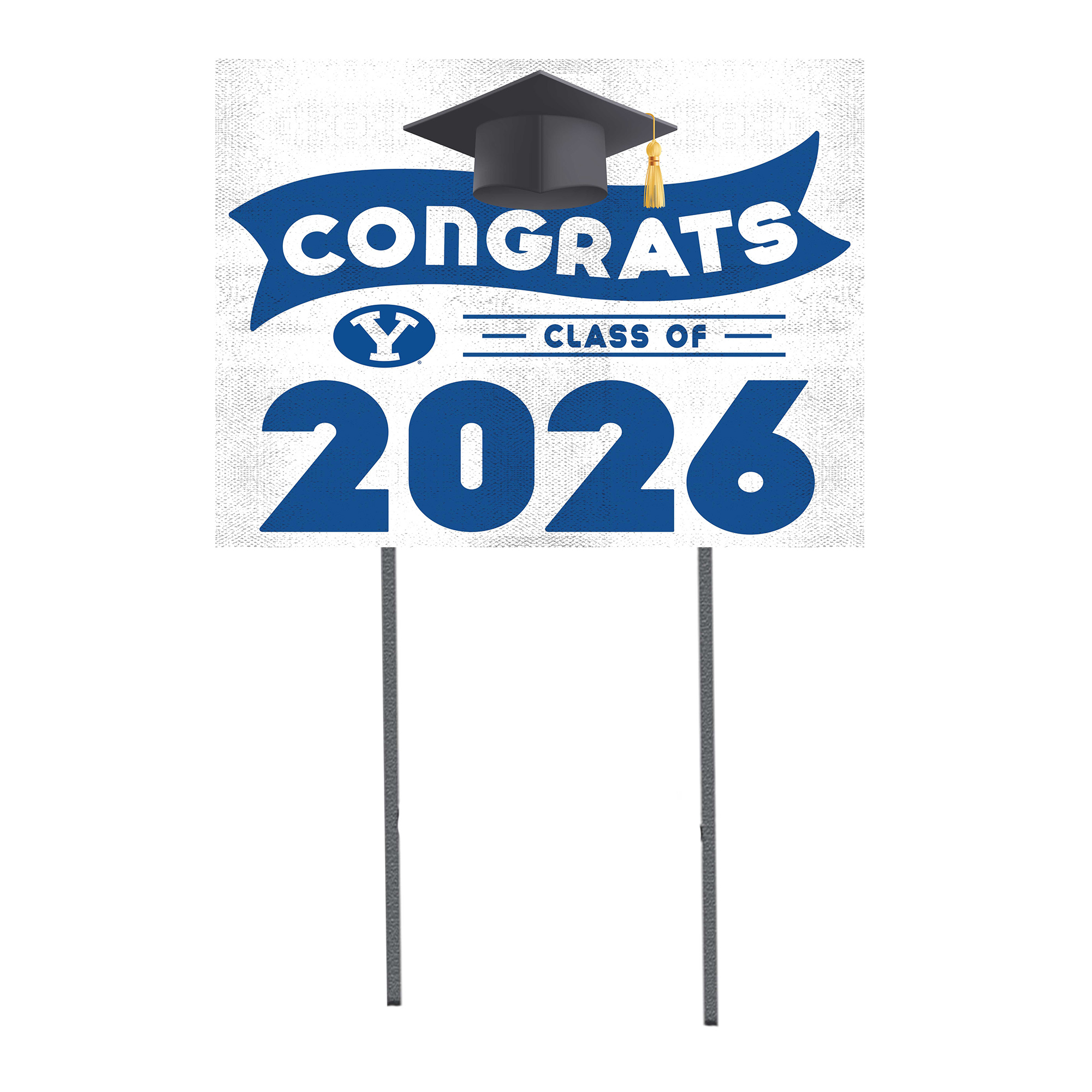 BYU Cougars 18" x 24" 2026 Grad Yard Sign with Stakes