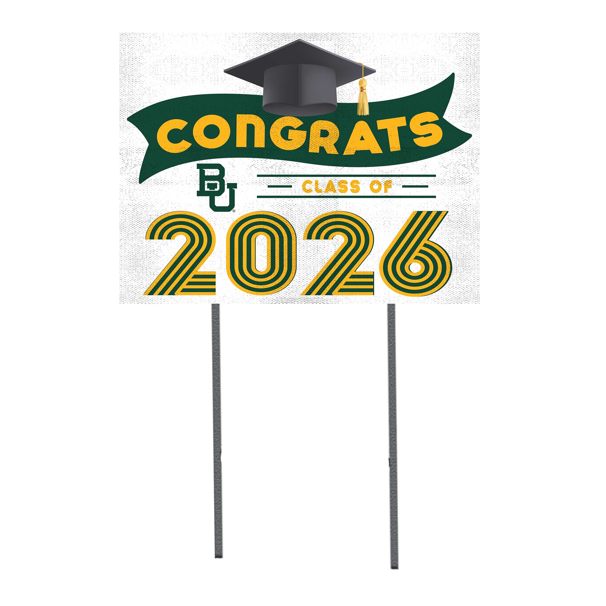 Baylor Bears 18" x 24" 2026 Grad Yard Sign with Stakes