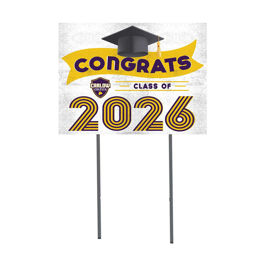 Carlow University Celtics 18" x 24" 2026 Grad Yard Sign with Stakes