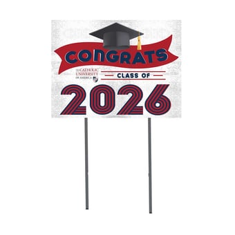 Catholic University Cardinals 18" x 24" 2026 Grad Yard Sign with Stakes