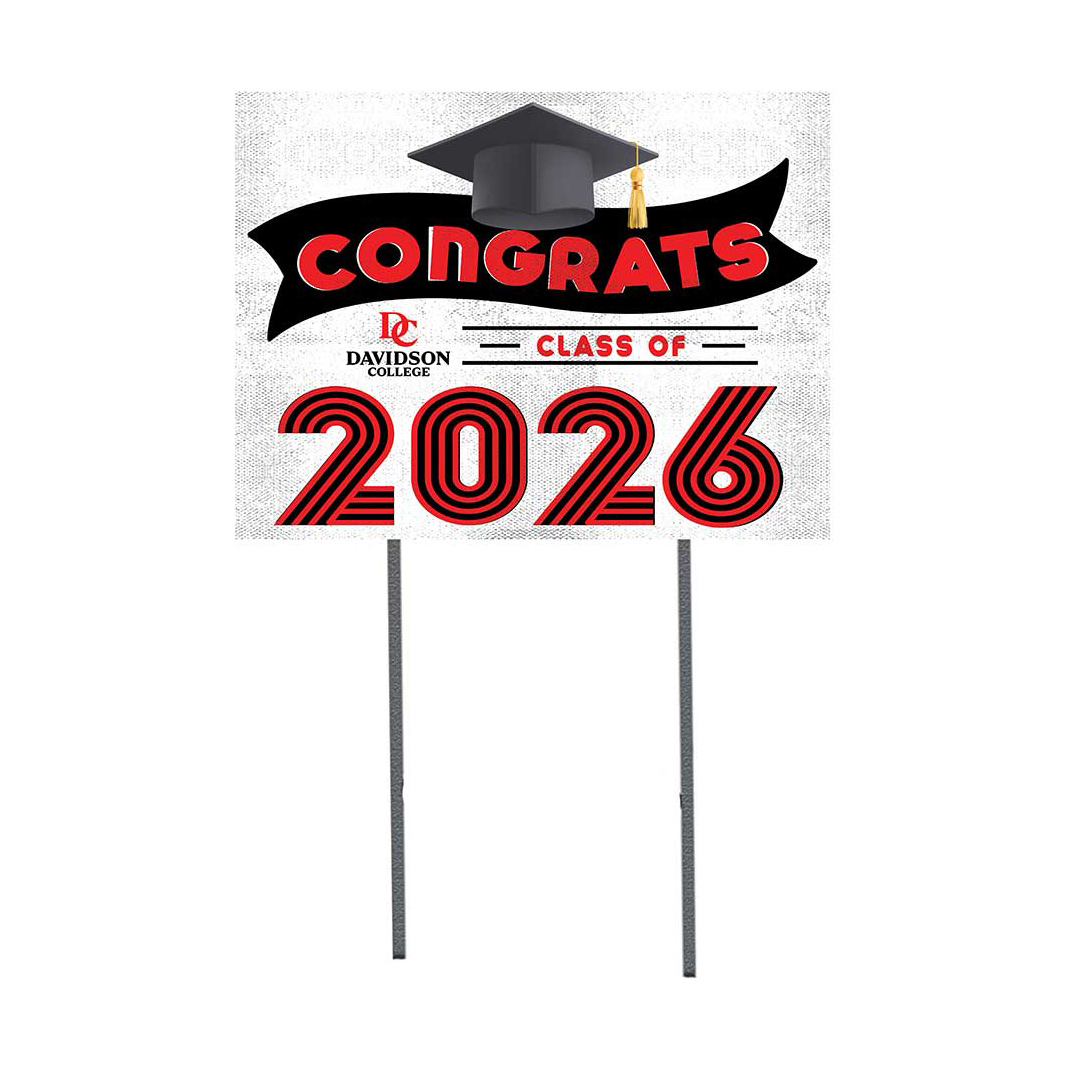Davidson Wildcats 18" x 24" 2026 Grad Yard Sign with Stakes