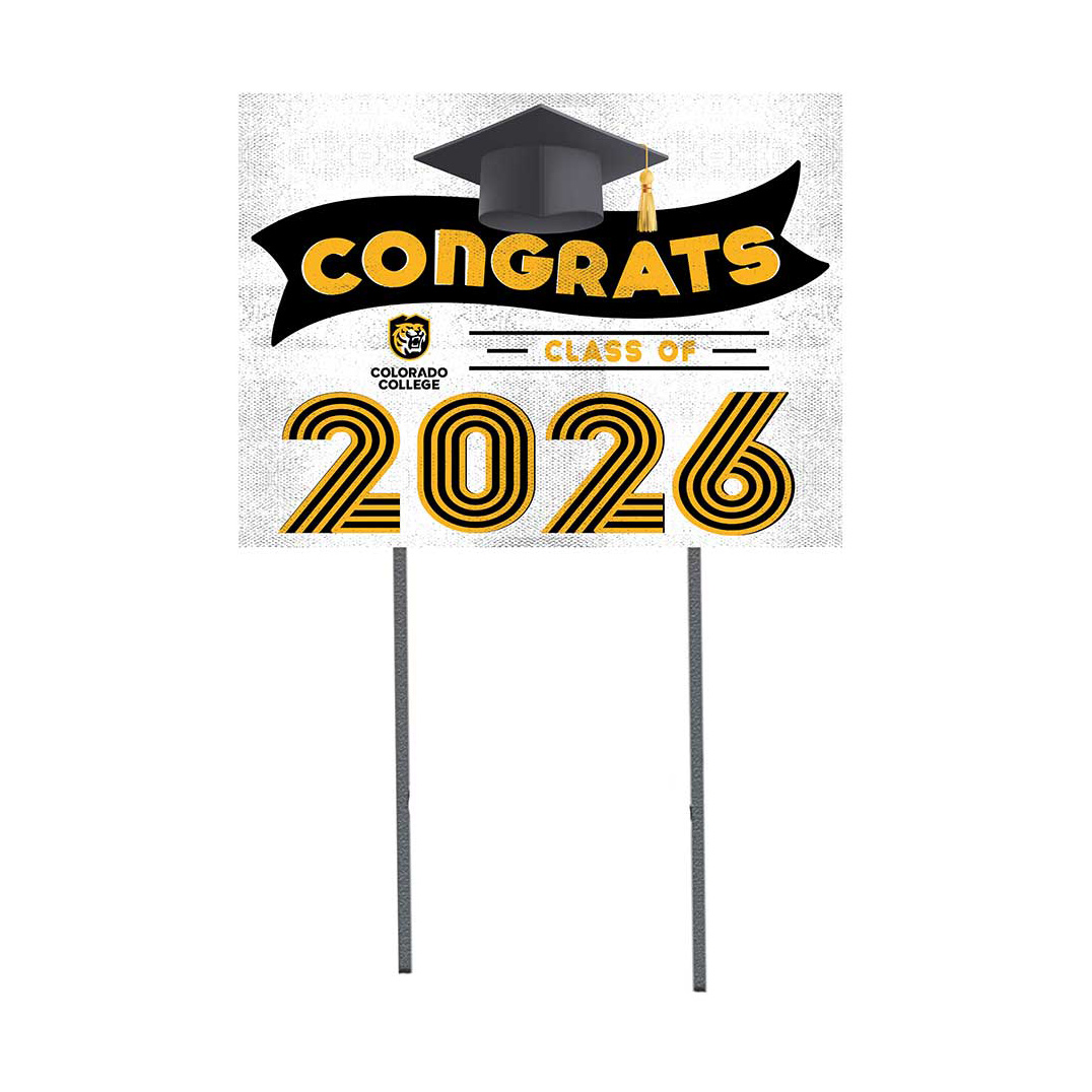 Colorado College Tigers 18" x 24" 2026 Grad Yard Sign with Stakes