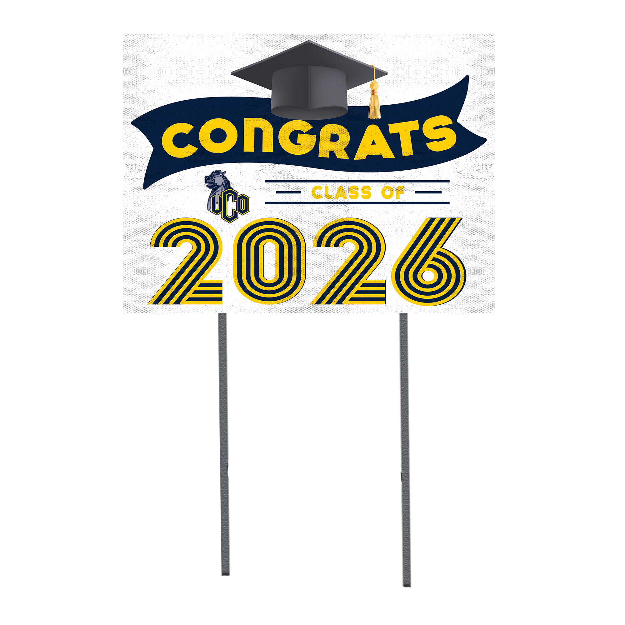 Central Oklahoma Bronchos 18" x 24" 2026 Grad Yard Sign with Stakes