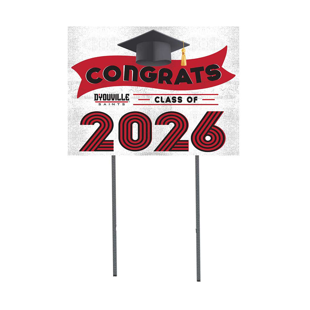 D'youville Saints 18" x 24" 2026 Grad Yard Sign with Stakes