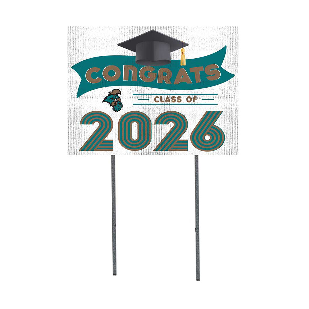 Coastal Carolina Chanticleers 18" x 24" 2026 Grad Yard Sign with Stakes