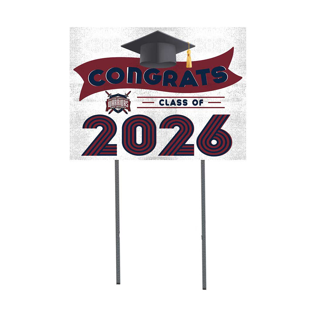Eastern Connecticut State Warriors 18" x 24" 2026 Grad Yard Sign with Stakes