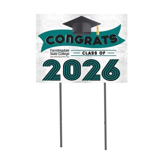 SUNY Farmingdale State Rams 18" x 24" 2026 Grad Yard Sign with Stakes