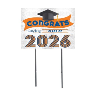 Gettysburg Bullets 18" x 24" 2026 Grad Yard Sign with Stakes