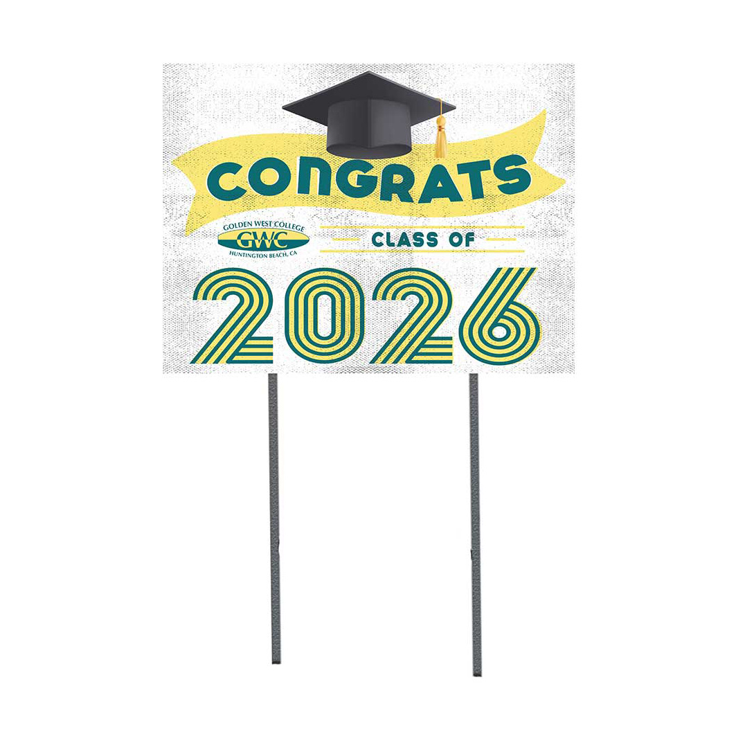 Golden West College 18" x 24" 2026 Grad Yard Sign with Stakes