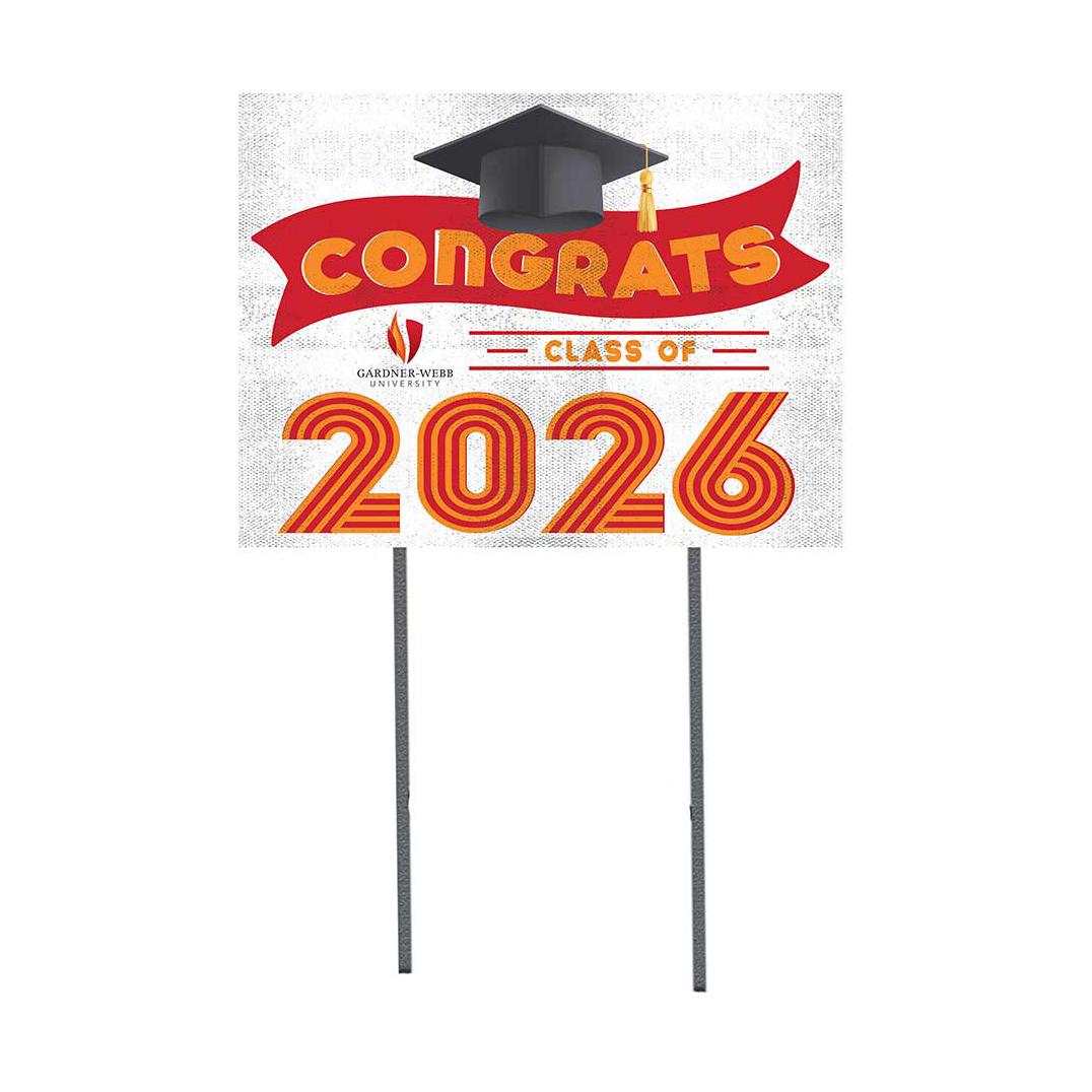 Gardner-Webb Bulldogs 18" x 24" 2026 Grad Yard Sign with Stakes