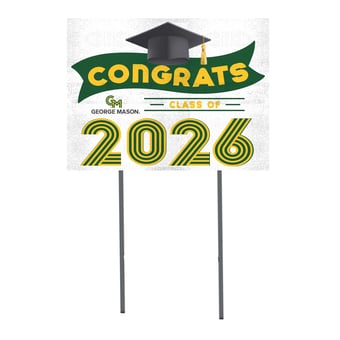 George Mason Patriots 18" x 24" 2026 Grad Yard Sign with Stakes