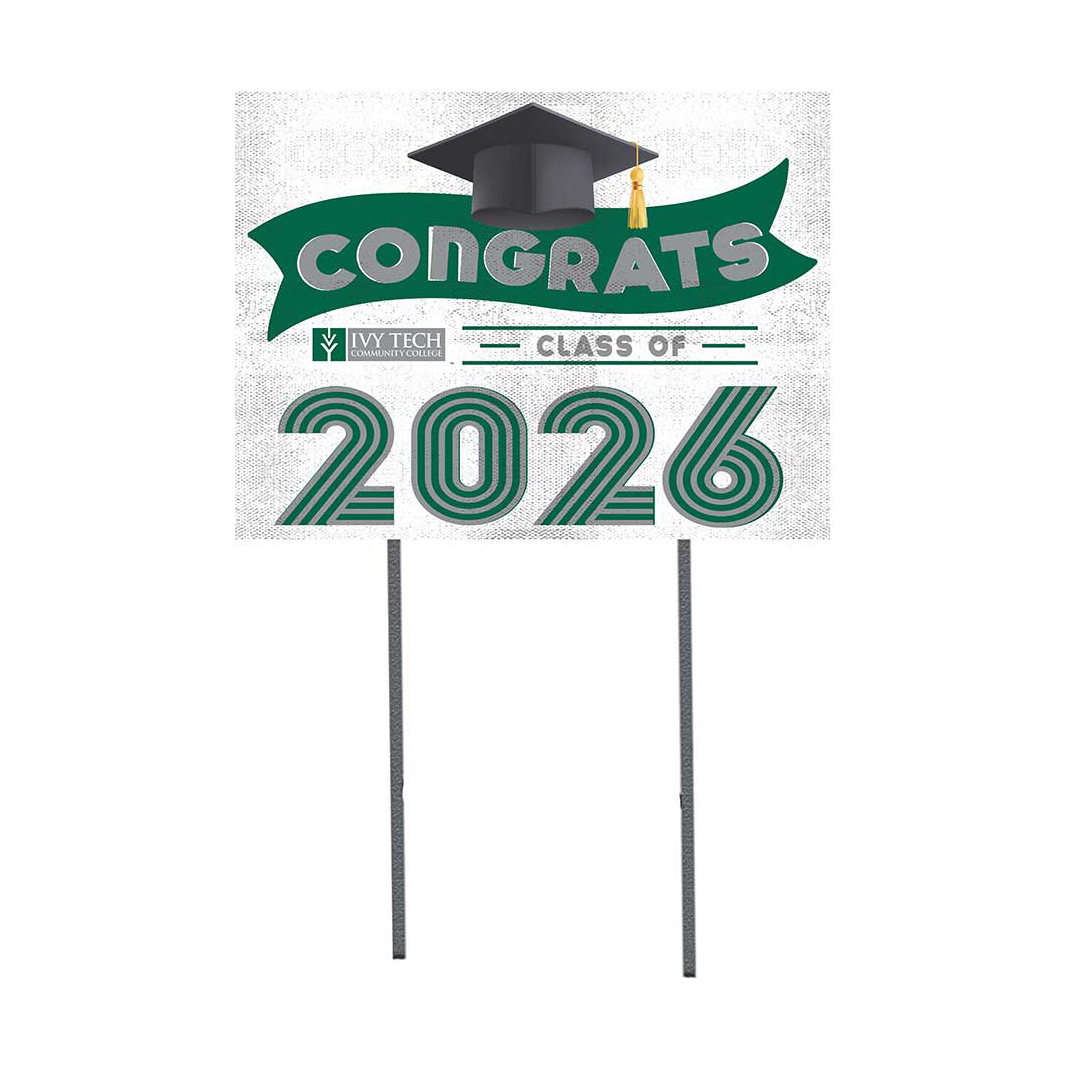 Ivy Tech Community College 18" x 24" 2026 Grad Yard Sign with Stakes