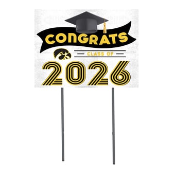 Iowa Hawkeyes 18" x 24" 2026 Grad Yard Sign with Stakes