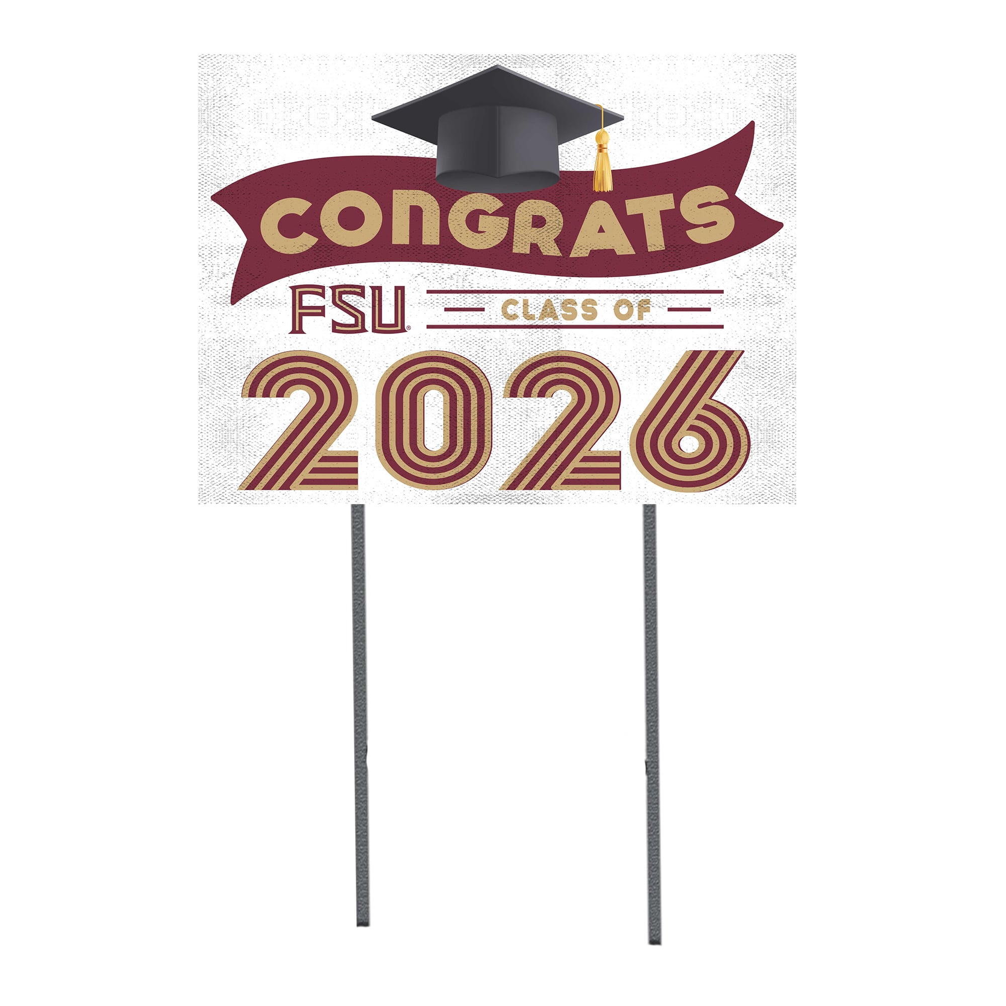 Florida State Seminoles 18" x 24" 2026 Grad Yard Sign with Stakes