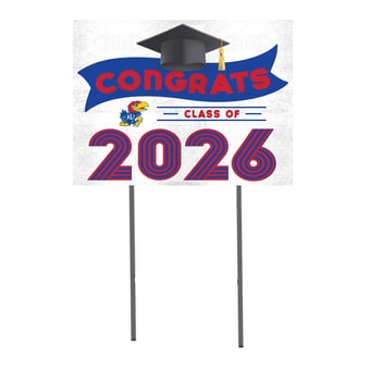 "Kansas Jayhawks 18"" x 24"" 2026 Grad Yard Sign with Stakes"