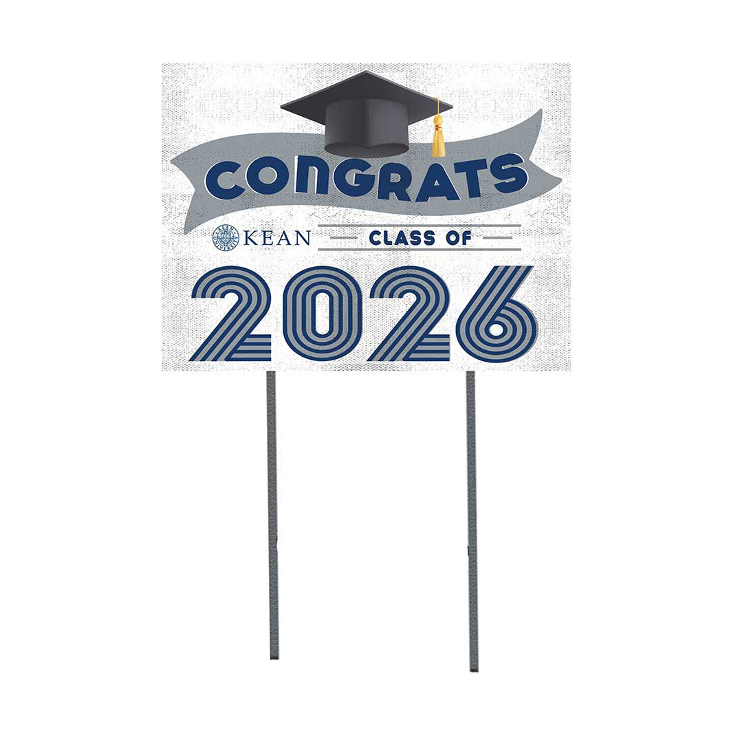 Kean University Cougars 18" x 24" 2026 Grad Yard Sign with Stakes