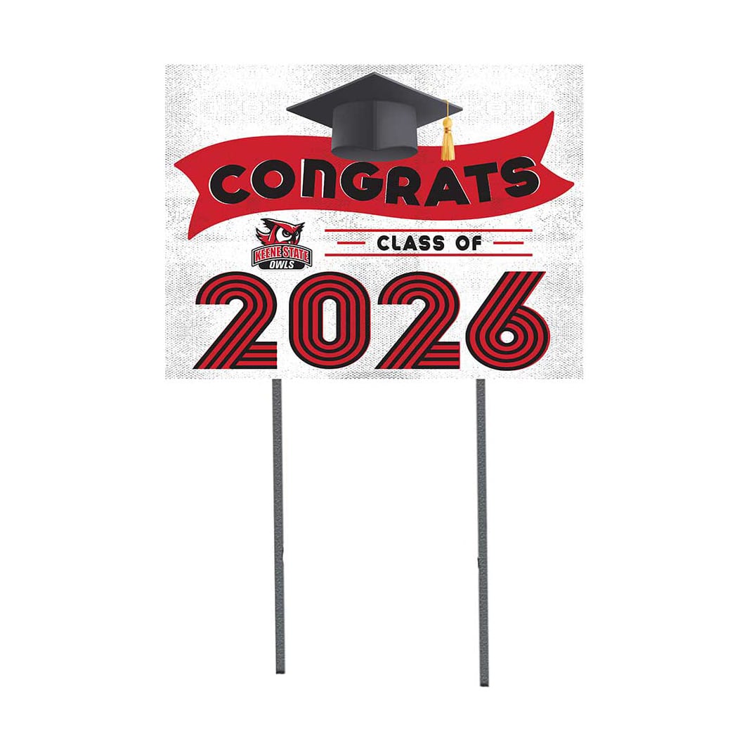 Keene State Owls 18" x 24" 2026 Grad Yard Sign with Stakes