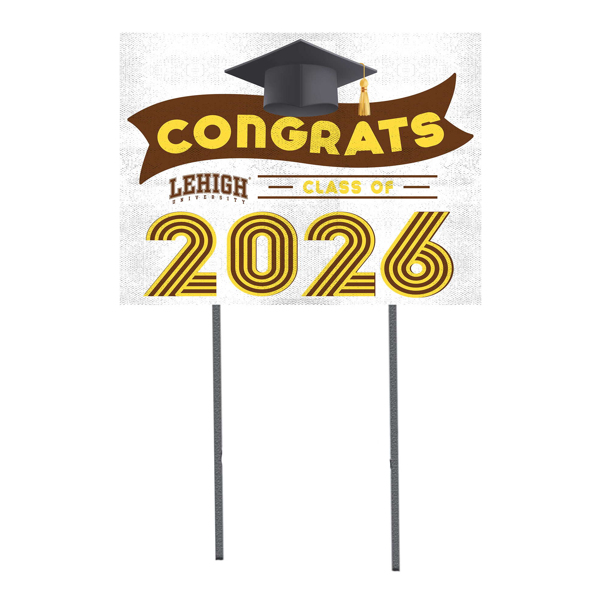 Lehigh Mountain Hawks 18" x 24" 2026 Grad Yard Sign with Stakes