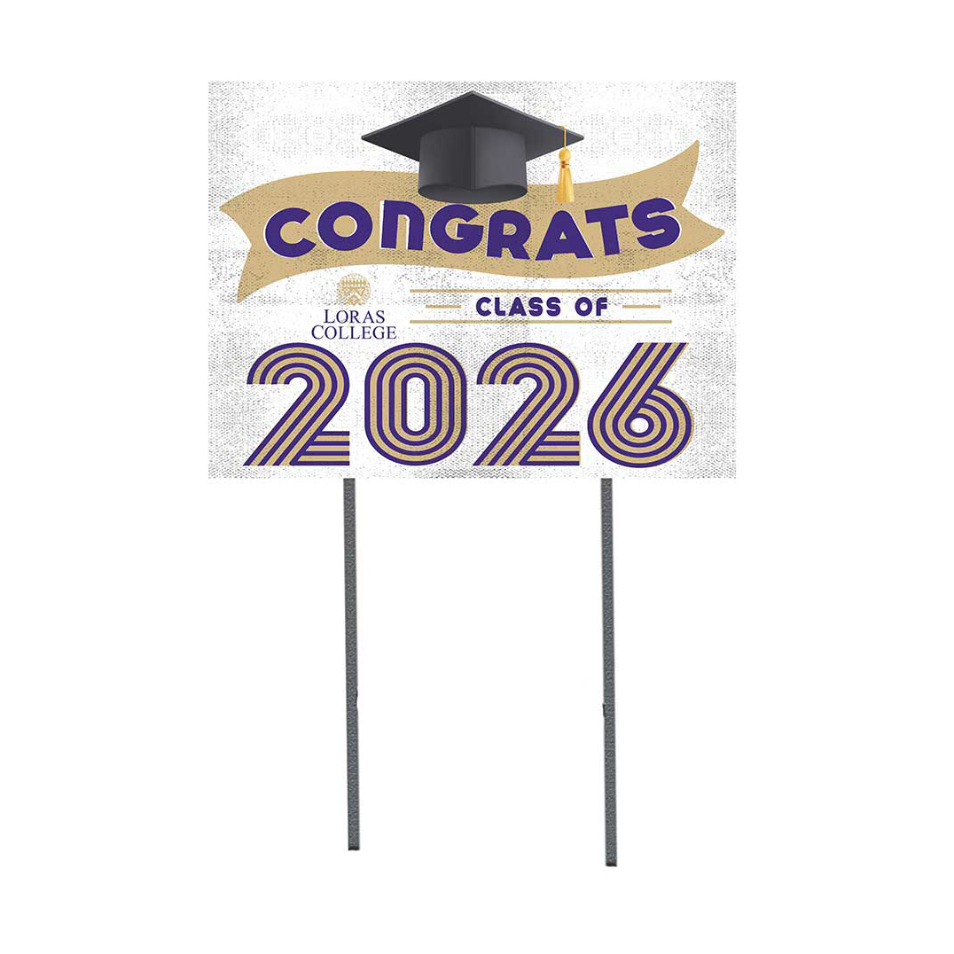 Loras College Duhawks 18" x 24" 2026 Grad Yard Sign with Stakes